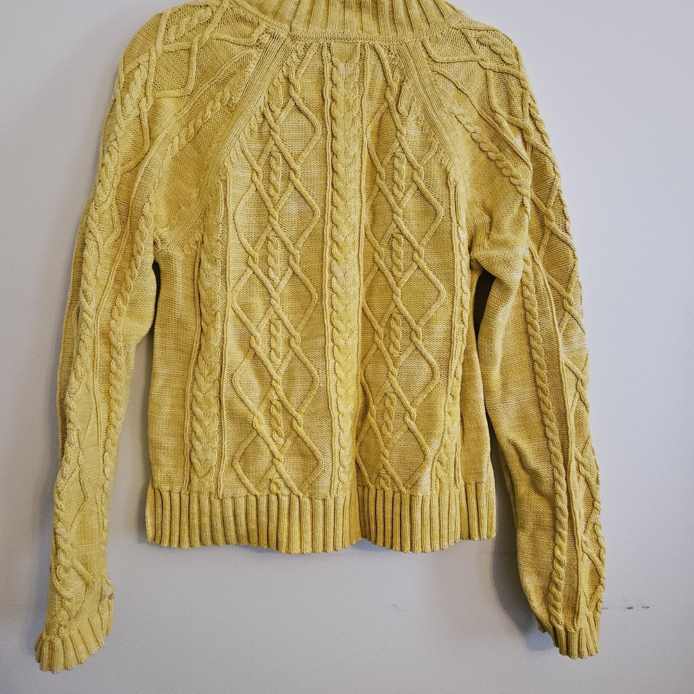 GAP Yellow Cable Knit Women's Turtleneck Sweater